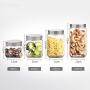 HOUSIYU Candy Jar Storage Glass Square Sealed Cans with Stainless Steel Screw Cap Food Storage Container, Suitable for Home Kitchen Bathroom Accessories, 22CMx11CM