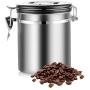 Stainless Steel Airtight Sealed Canister With Spoon Coffee Flour Sugar Container Holder Can Storage Bottles Jars For Coffee Bean,12.8X12.8X15Cm A