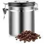 Stainless Steel Airtight Sealed Canister With Spoon Coffee Flour Sugar Container Holder Can Storage Bottles Jars For Coffee Bean,12.8X12.8X15Cm A Stainless Steel Airtight Sealed Canister With Spoon Coffee Flour Sugar Container Holder Can Storage Bottles Jars For Coffee Bean,12.8X12.8X15Cm A