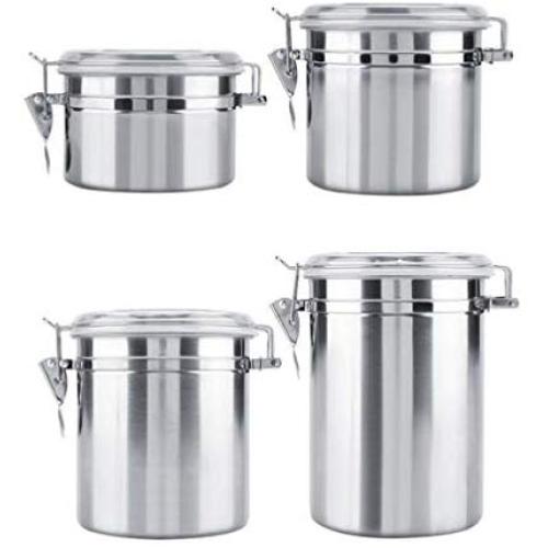 HOBULL Portable Travel Tea Caddy Organizer Coffee Container Kitchen Vacuum Sealed Storage Jar for Sugar Tea Bean Container
