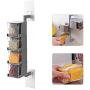 Goscrazy Seasoning Rack, Spice Rack for Wall 4 Floor Rotatable Seasoning Storage Box,Storage Container Condiment Jars
