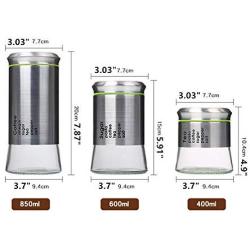 3pcs Stainless steel sealed cans Kitchen coffee beans storage jars Candy miscellaneous food storage tanks Tea cans