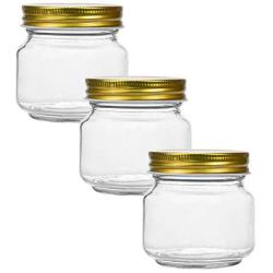 Tebery 20 Pack Mason Jars 8OZ With Regular Gold Lids Clear Glass Jars Ideal for Jam, Honey, Wedding Favors, Shower Favors, Baby Foods