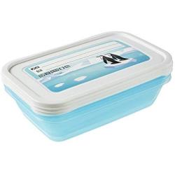 Keeper &quotMia Polar Rectangle Freeze Food Box, Blue, 2.4 Litre, 3-Piece