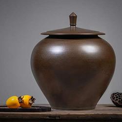Food Storage Containe Apple Shape Ceramic Rice Storage Tank Grain Dispenser Household Food Container Nut Jar 10kg Capacity Kitchen Decorations (Color : Black, Size : 36x31cm)