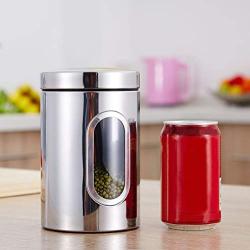 BESTONZON Stainless Steel Sealed Can Cereal Canister Storage Tank Kitchen Tool for Coffee Beans Tea Grains