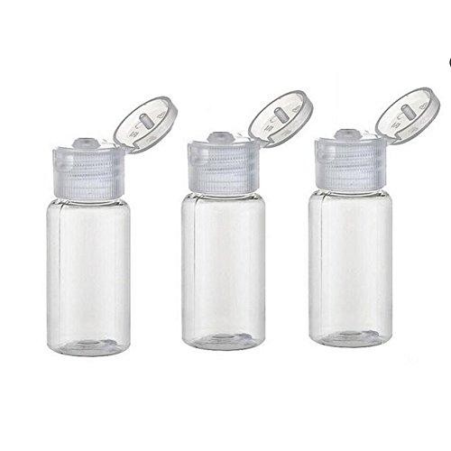 12PCS 50ml/1.7oz Plastic Empty Bottle Clear Lotion Cream Storage with Flip Cap Refillable Sample Packing Container Vials Jars Pot Great for Shower Gel Shampoo Facial Cleanser (Transparent)