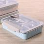 Lcxliga Bento Box Picnic Outdoor Activity Travel Kitchen Food Storage Stainless Steel Heat Insulation Container Lunch Box(blue)