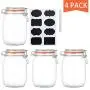 Bouteilles en verre Encheng 32 oz avec couvercles étanches et joint en caoutchouc étanche, Bouteilles en verre à large goulot avec couvercles rabattables pour contenants de cuisine 1000ml, Contenants de stockage en verre 4 pièces Bouteilles en verre Encheng 32 oz avec couvercles étanches et joint en caoutchouc étanche, Bouteilles en verre à large goulot avec couvercles rabattables pour contenants de cuisine 1000ml, Contenants de stockage en verre 4 pièces