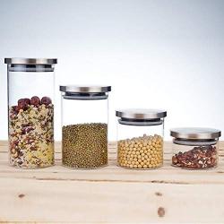 Borosilica Glass Jars With Stainless Steel Lid Home Storage Bottles Container Kitchen Spice Sealed Bulk Candy Mason Jar