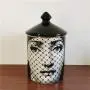 Kerzenhalter X-CRAFT New Fornasetti Kerzenleuchter Haushaltsdeko Exquisite Keramik Zuckerwerk Schmuckbehälter Blumentopf Haushaltsdeko