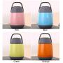 Vacuum Insulated Food Flask, Wide Mouth Soup Thermos Travel Thermos Hot Food Flask Lunch Vacuum Storage Warm Soup Heat Kitchen Thermos Leak Proof Design Lunch Box for School Office Outdoors [Yellow]