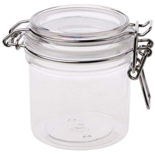 RUZYY PETP Food Storage Milk Powder Box Clamp Lid Air Tight Sealed Locking Jar Kitchen - 200ml