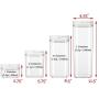 DuraHome FLiPLOCK Airtight Food Storage Containers 6 Piece Set - BPA Free Durable Clear Acrylic Container with Innovative Air Tight Handle Lid for Dry Goods Pantry Organization (Square)