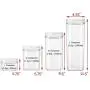 DuraHome FLiPLOCK Airtight Food Storage Containers 6 Piece Set - BPA Free Durable Clear Acrylic Container with Innovative Air Tight Handle Lid for Dry Goods Pantry Organization (Square)