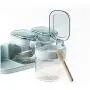 HIZLJJ Condiment Bottle Glass Seasoning Box Household Salt Pot Sugar MSG Seasoning Bottle Sauce Storage Box Spice Jar Clear Glass Jars with Airtight Lids for Home,Party Favors,and Gifts.