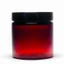 Amber 4 oz Plastic Jars with Black Lids 6 pk with Mini Jar - PET Round Refillable Containers