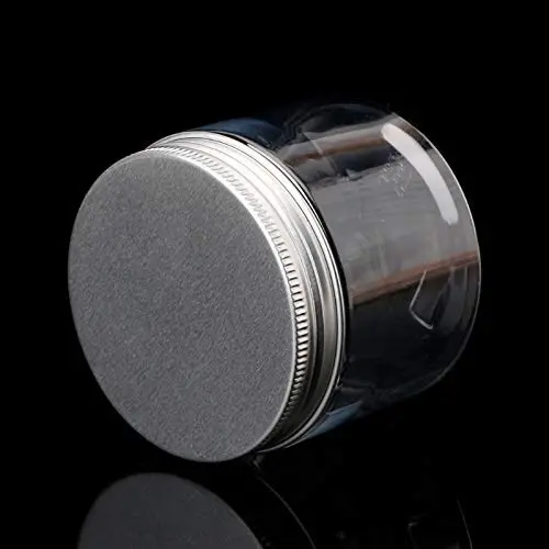 Pukido 150ml Klarer Rundes PET-Behälter mit Aluminium Schraubdeckel Lebensmittelbehälter Versiegelt