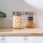 Glass Storage Jars with Stainless Steel Lids For The Kitchen,Set of 6,27 oz