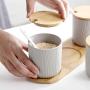 TNKML Ceramic Seasoning Jar Seasoning Storage Container With Bamboo Lid Salt Shaker Sugar Jar Flavoring Jar Spice Container