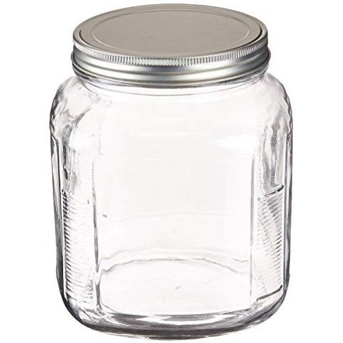 Anchor Hocking 2-Quart Cracker Jar with Brushed Aluminum Lid, Set of 4