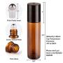 Essential Oil Roller Bottles, 48 Pack Hoa Kinh 10ml Empty Glass Amber Roller Bottles UV Protection with Stainless Steel Balls (4 Dropper, 10 Extra Roller Balls, 4 Bottle Opener, 48 labels)