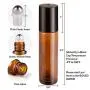 Ätheröl Rollerflaschen, 48er Pack USA/China, 10ml Glas Amber Rollerflaschen mit UV-Schutz und Edelstahlkugeln (4 Tropfer, 10 Extra Rollerkugeln, 4 Flaschenöffner, 48 Etiketten)