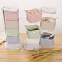 XXDTG Four-color Seasoning Box-rotatable Seasoning Box Set Wheat Straw Seasoning Tank 4 Grid Kitchen Seasoning Box