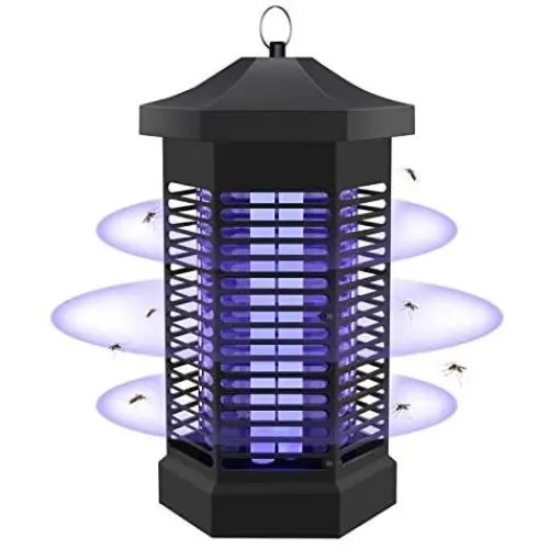 Piège à Insectes Électrique à Recharge Zapper Extérieur avec 5 Plaques Adhésives, Piège Électrique Anti-Moustiques Waterproof pour Jardin, Intérieur, Patio, Cuisine