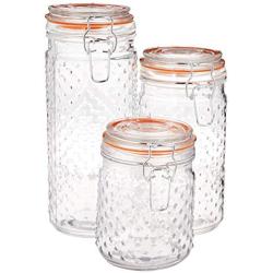 Euro-Home SS-DK-EW65075 EW65075 3 Piece Glass Canister Set, Multicolor