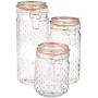 Euro-Home SS-DK-EW65075 EW65075 3 Piece Glass Canister Set, Multicolor