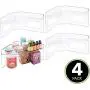 mDesign Plastic Kitchen Cabinet Lazy Susan Food Storage Organizer Raised Shelf Tray - 2 Tier, Pie-Shaped, 1/4 Wedge, Organize Soup Cans, Pasta, Tea, Coffee, Spices, Jars, Bottles - 4 Pack - Clear mDesign Plastic Kitchen Cabinet Lazy Susan Food Storage Organizer Raised Shelf Tray - 2 Tier, Pie-Shaped, 1/4 Wedge, Organize Soup Cans, Pasta, Tea, Coffee, Spices, Jars, Bottles - 4 Pack - Clear