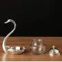 Thyggzjbs Dinnerware Set,Elegant Exquisite Swan Glass Sugar Bowl Set Sugar Dispenser with Lid Serving Spoon Salt Pot Pepper Storage Jar Seasoning Pot (Silver) Thyggzjbs Dinnerware Set,Elegant Exquisite Swan Glass Sugar Bowl Set Sugar Dispenser with Lid Serving Spoon Salt Pot Pepper Storage Jar Seasoning Pot (Silver)