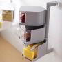 Wall Mount Revolving Seasoning Box Set, Removable Spice Storage Canister With Rotating Rack Spoon Portable Condiment Jar-d Wall Mount Revolving Seasoning Box Set, Removable Spice Storage Canister With Rotating Rack Spoon Portable Condiment Jar-d