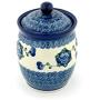 Polish Pottery Jar with Lid 6-inch Blue Poppies