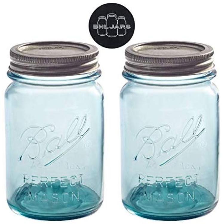 Ball 16oz Clear Glass Regular Mouth Smooth Sided Mason Jars (Silver Vacuum Seal Lid) - 12/Case, Clear Type III BPA Free 70 mm