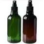 2 STÜCKE 250ML/8oz Runde PET-Sprühflaschen mit Schwarz-Sprühkopf – Make-up, Kosmetik, Bad, Toiletten-Reinigungsmittel, Parfüm, Haarkonditionierer-Aufbewahrungskisten (Braun)