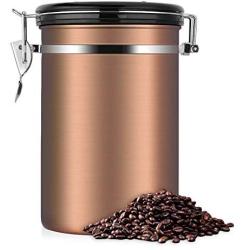 Rabinyod Bulan 1.8L Stainless Steel Coffee Bean Airtight Storage Container Canister CO2 Valve
