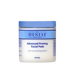 Dr. Denese SkinScience Advanced Firming Facial Pads Exfoliate & Deeply Cleanse Pores with Actizone Firming Factor, Glycolic Acid, Peptides & Aloe Vera - Vegan, Paraben-Free, Cruelty-Free - 100 Count