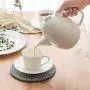 Keramischer Vintage Teekocher/Kaffeekocher 1100ml, großer Fassungsvermögen, Wasserbehälter, für chinesische Tee-Kultur, Jasmintee, Schwarztee, Milch, Wohnzimmer, für Teebegeisterte, spülmaschinenfest