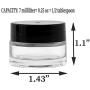 7-Milliliter Clear Glass Balm Jars (12-Pack); 1/4 oz Cosmetic Jars with Lined Black Plastic Lids