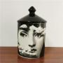 ANH19 havdalah Candle Holder- Retro European Fornasetti Candle Holder Lina Face Scented Candles Cans Ceramic Products Storage Jar Home Desktop Decoration