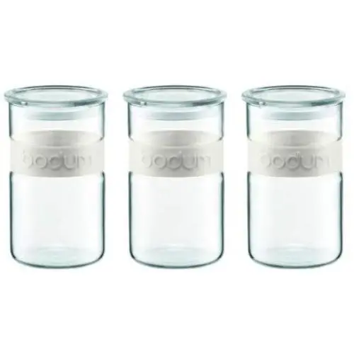 Ensemble de rangement en verre Presso Bodum K11099-913, 1000 ml, Blanc Ensemble de rangement en verre Presso Bodum K11099-913, 1000 ml, Blanc