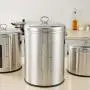 Edelstahl-Schubladenbehälter mit Deckeln, 304 Edelstahl, BPA-frei, Groß, für Küche, Pantry-Organisation, ideal für Kekse, Müsli, Kaffee, Süßigkeiten, 8L