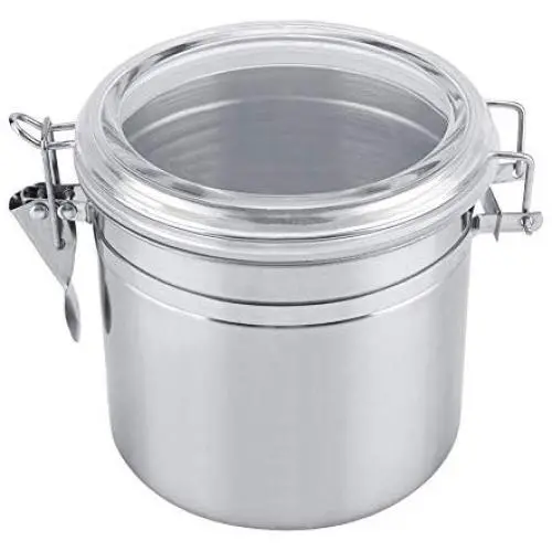 Conteneur en Acier Inoxydable à Café - Jarre de Rangement à Vide pour Café, Sucre, Thé, Graines (1100ml) Conteneur en Acier Inoxydable à Café - Jarre de Rangement à Vide pour Café, Sucre, Thé, Graines (1100ml)