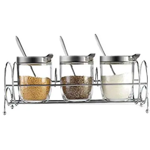 Ensemble de Boîtes à Épices Cylficl, Pots de Sel en Verre, Rangement de Boîtes à Épices, Accessoires de Cuisine