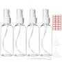 Spray Bottles, 4 Pack 4oz/100ml Clear Empty Plastic Travel Fine Mist Sprayer Bottle, Refillable and Portable Container for Essential Oil and Perfume - include 2pcs Funnels and 24pcs Labels Spray Bottles, 4 Pack 4oz/100ml Clear Empty Plastic Travel Fine Mist Sprayer Bottle, Refillable and Portable Container for Essential Oil and Perfume - include 2pcs Funnels and 24pcs Labels