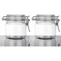 2Pcs 10 Oz/300ml Clear Round Plastic Home Kitchen Storage Sealed Jar Bottles with Leak Proof Rubber and Hinged Lid for Herbs, Spices, Candy, Gift, Arts and Crafts Storage Multi-purpose Container