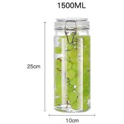 Sealed jar Glass With lid Household Glass Jars/Storage jar Assorted collection of airtight vintage dry food Containers 1500ml（1.5L） (Size : 1500ml1)