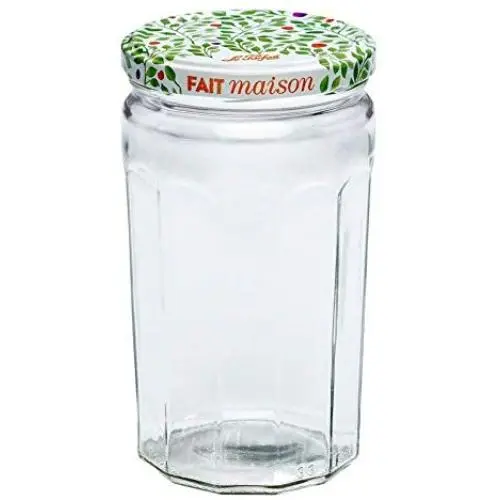 Bocal en verre français taillé de 645 ml, parfait pour la confiture, avec couvercle à vis, couleur baies, 22 oz (Pack de 4) Bocal en verre français taillé de 645 ml, parfait pour la confiture, avec couvercle à vis, couleur baies, 22 oz (Pack de 4)